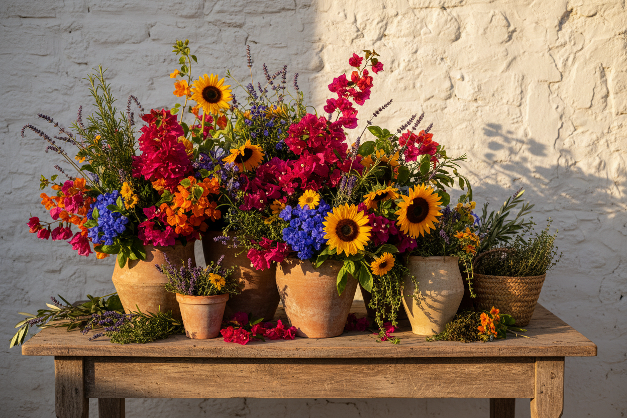 Mediterranean Rustic Floral & Containers