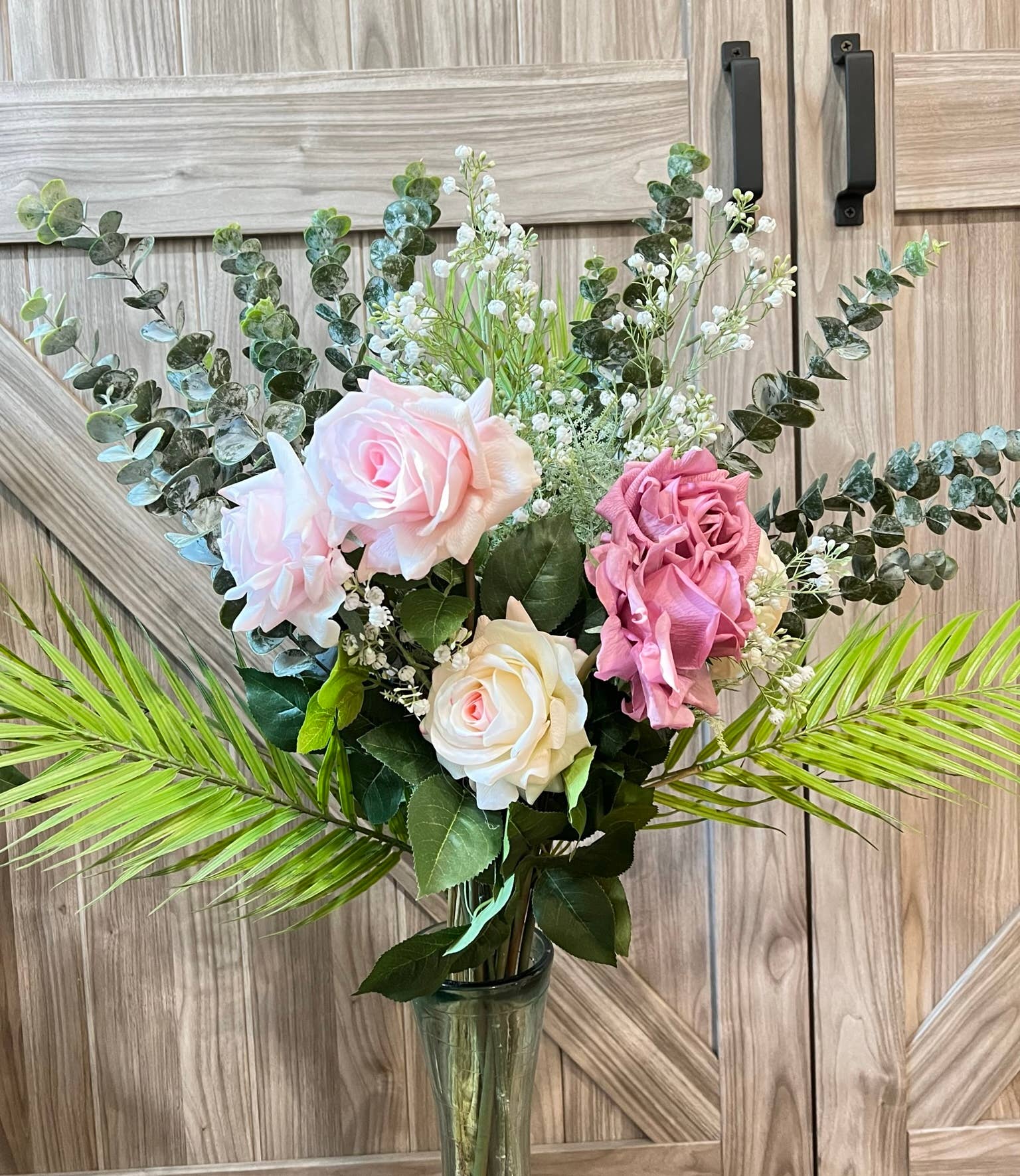 Lifelike soft touch Frosty Flocked Spiral Eucalyptus Stem: 14"