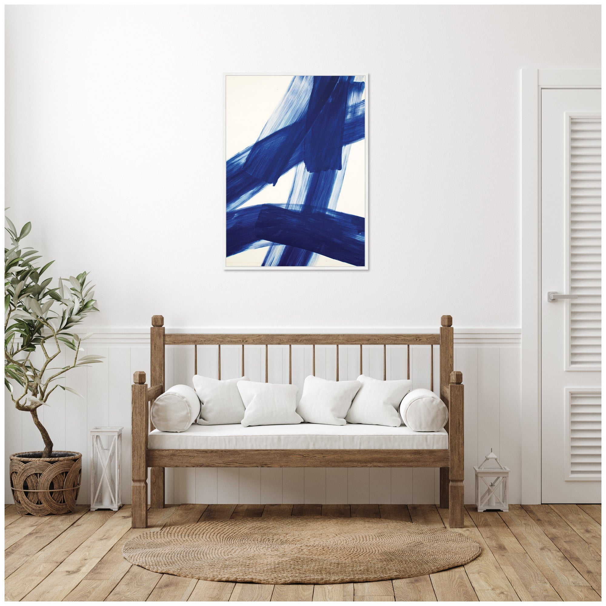 Cobalt Mark No. 3 by Amy Lighthall Framed Canvas Wall Art Print