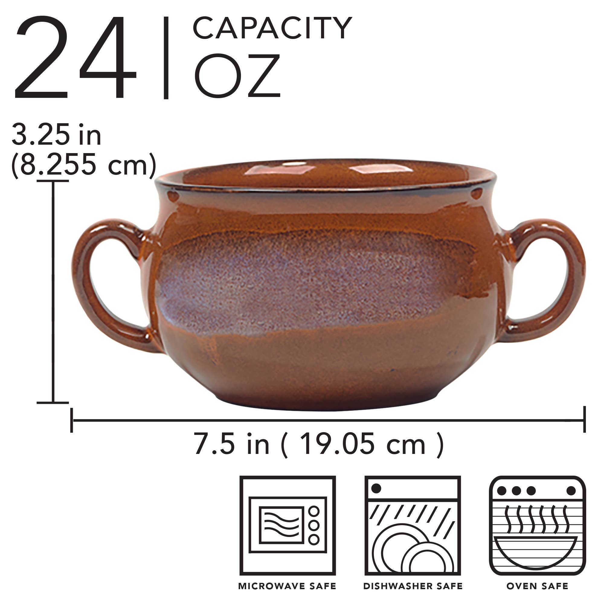 Stoneware 24oz Reactive Glaze Soup Crocks - 4 Colors