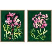 Twisting Blooms & Groovy Flowers 2 Piece Framed Canvas Wall Art Set by Lucia Gianello