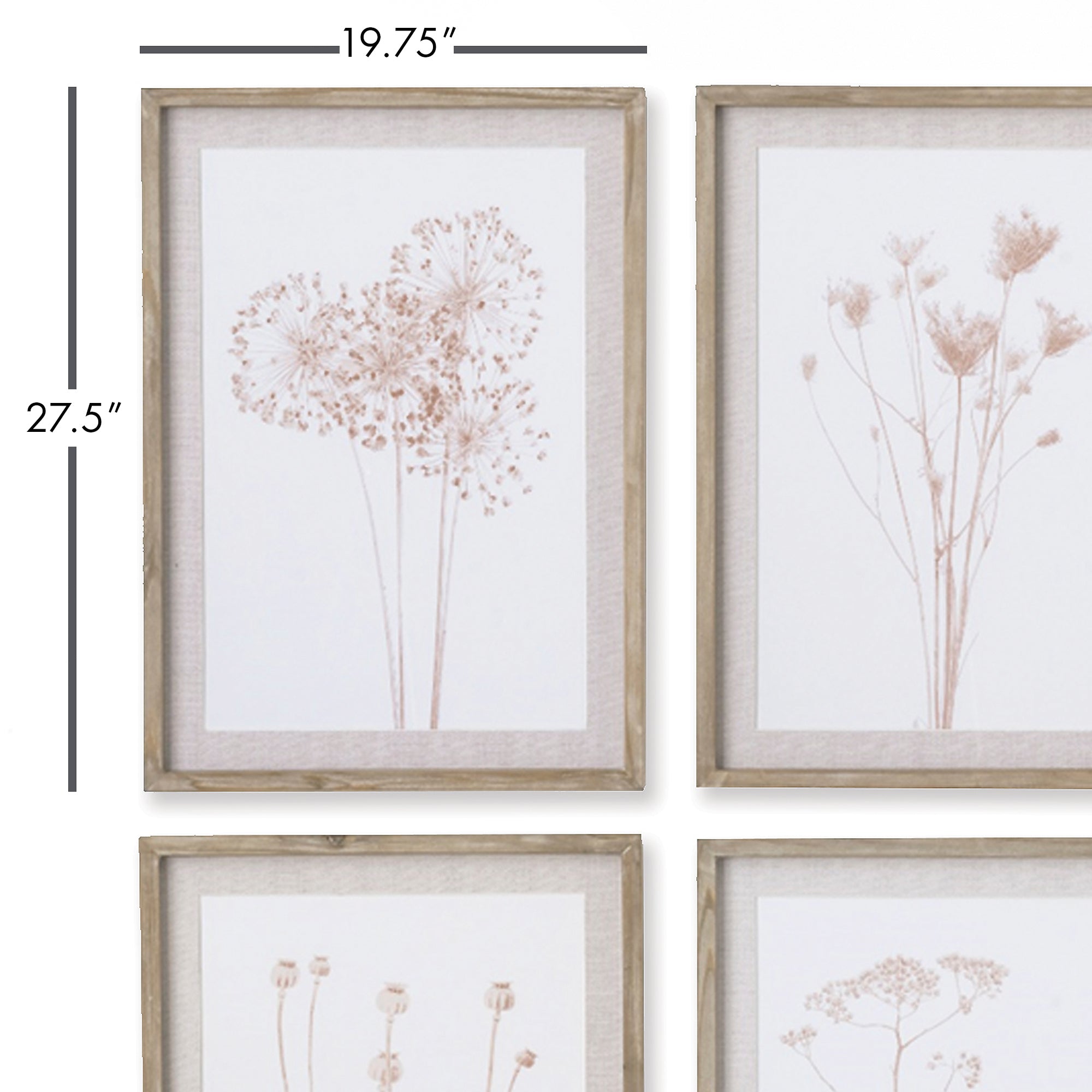 STYLIZED BOTANICAL PRINTS, SET OF 4