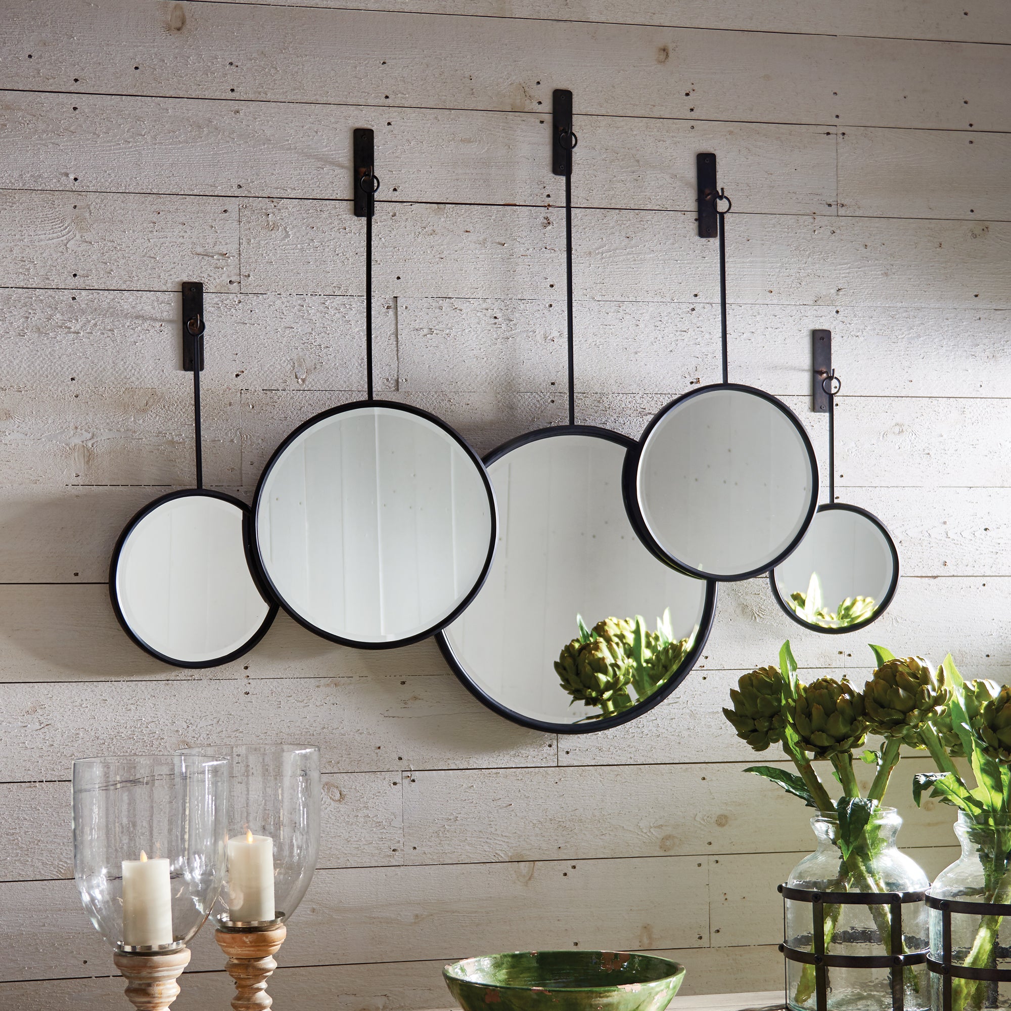 Maison Noir Pendulum Mirrors, Set Of 5