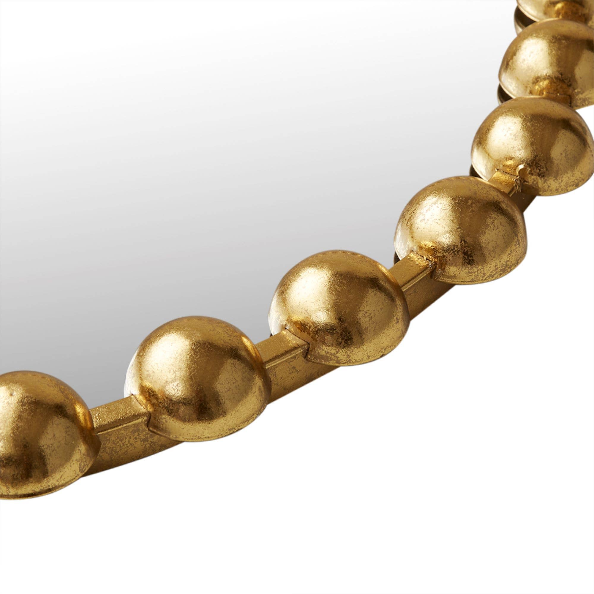 Round Iron Framed Wall Decor Mirror, Gold: Large 27"