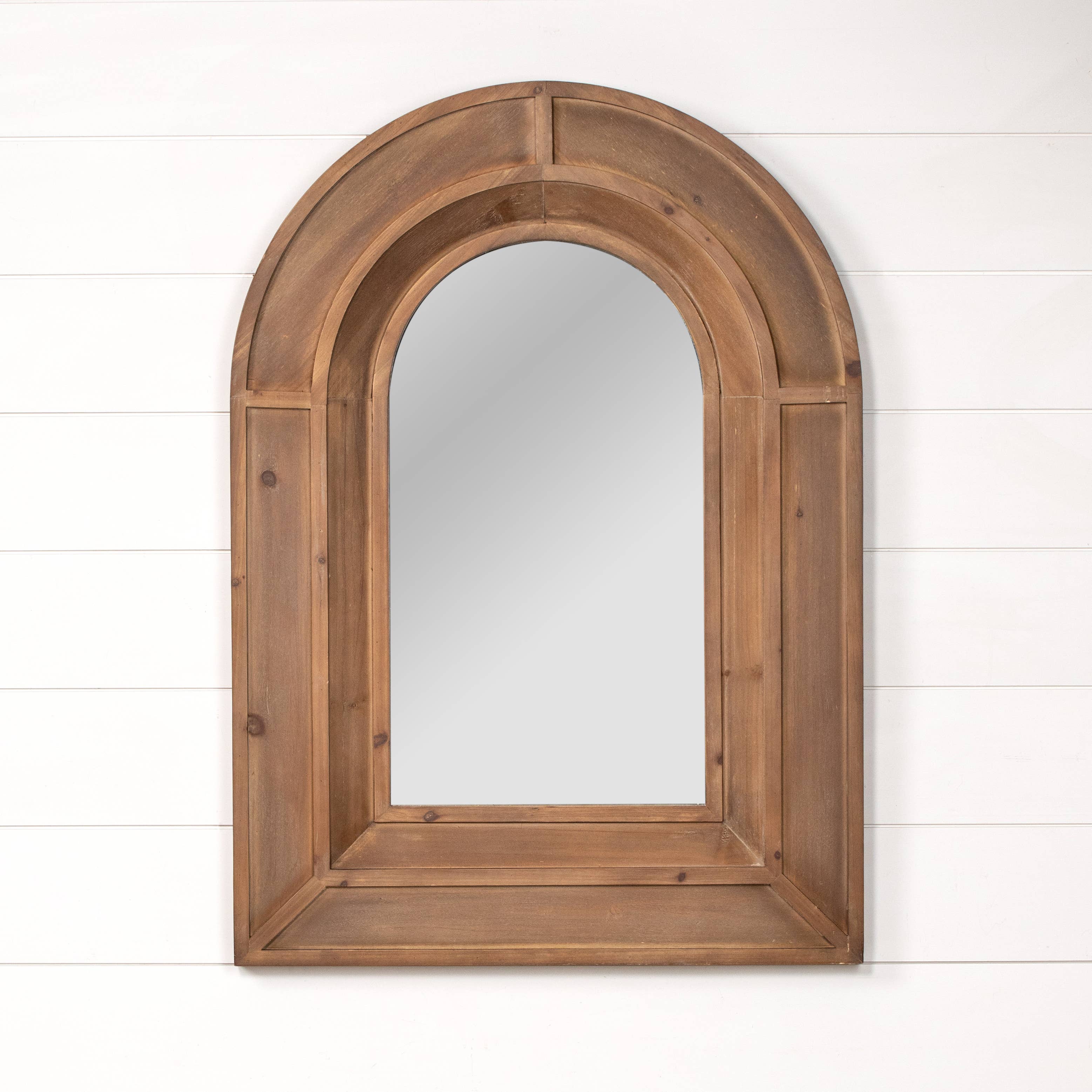 42.25" DARK WOOD ARCH WALL MIRROR