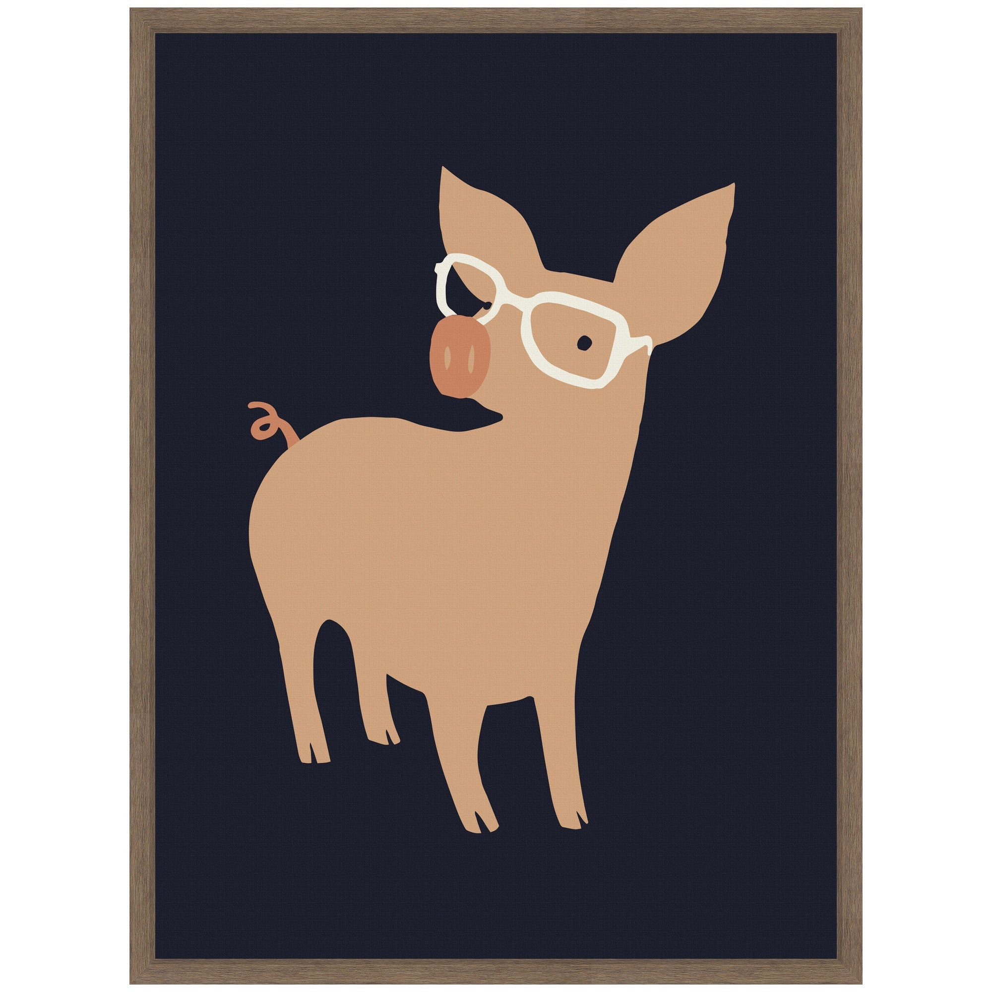 Sylvie Farm Pig Framed Canvas by Hannah Beisang