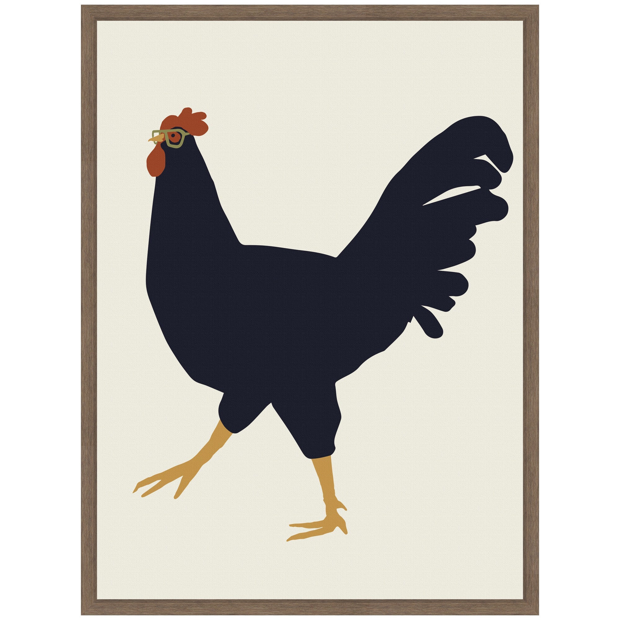 Sylvie Farm Rooster Framed Canvas by Hannah Beisang