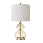 Clear Glass Base Table Lamps, Gold Glass