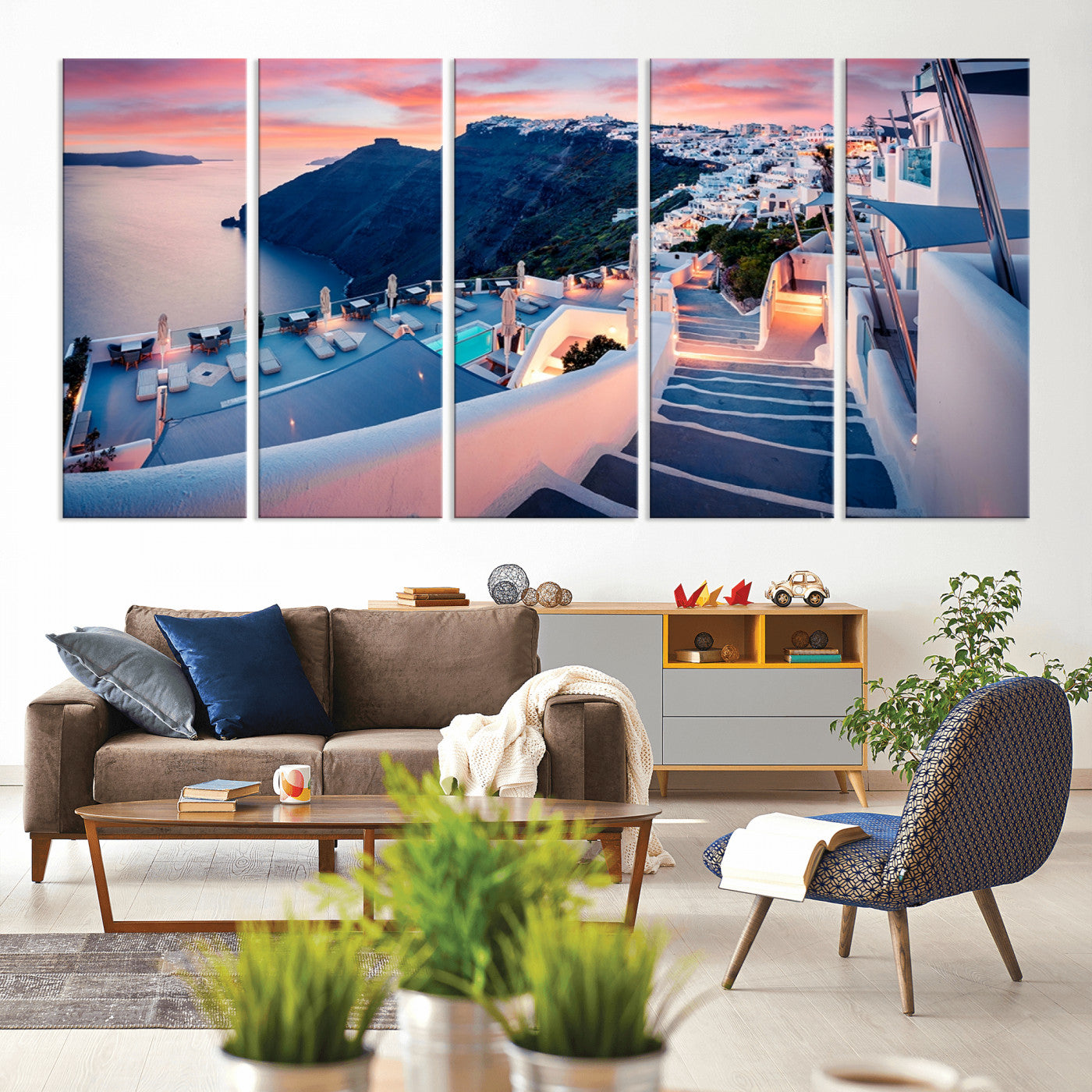 Greece Santorini Wall Art Landscape Canvas Print