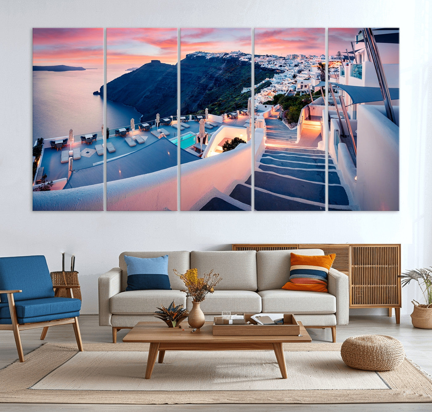 Greece Santorini Wall Art Landscape Canvas Print