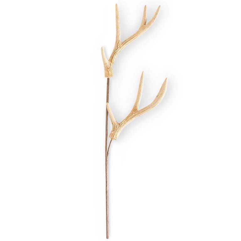 24 Inch Light Brown Resin Double Antler Stem Pick