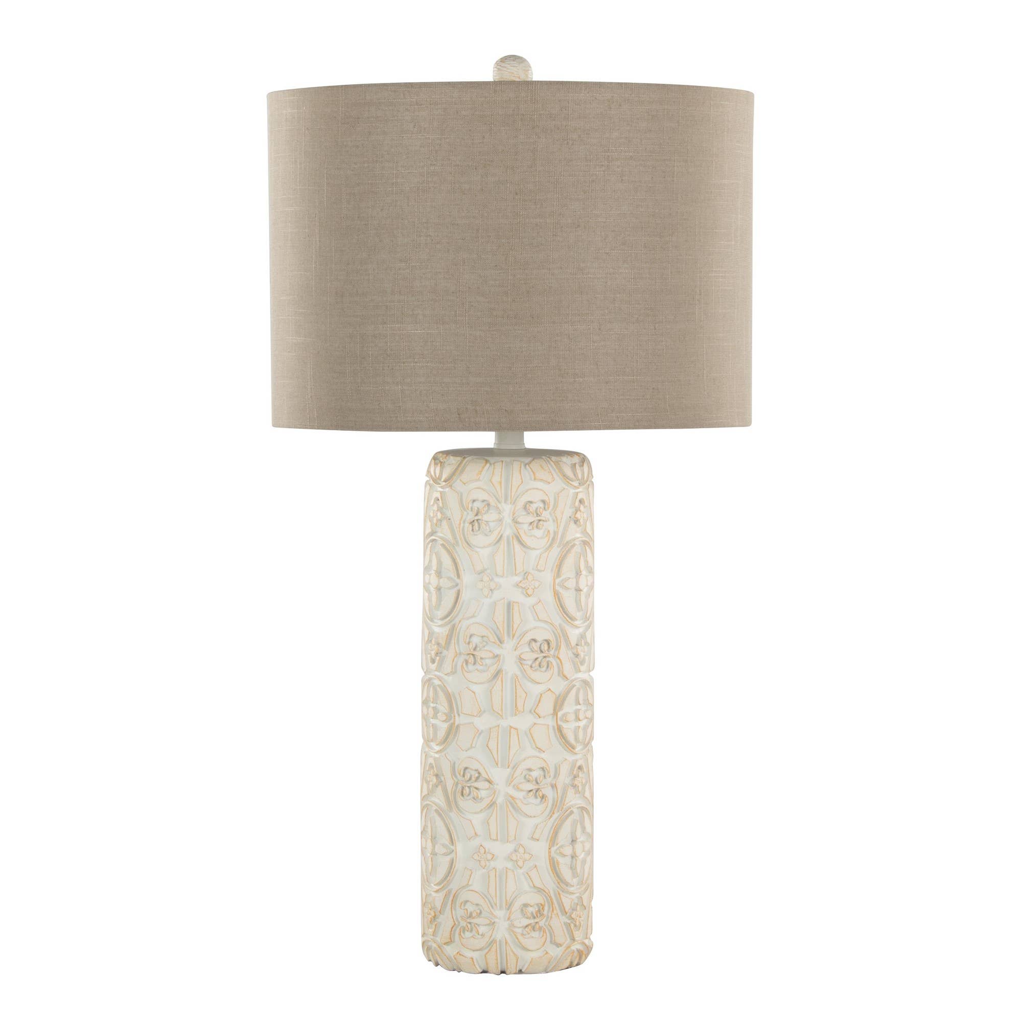 Charlotte 30" Polyresin Table Lamp - Set of 2: Brushed Taos Brown Polyresin, Beige Linen