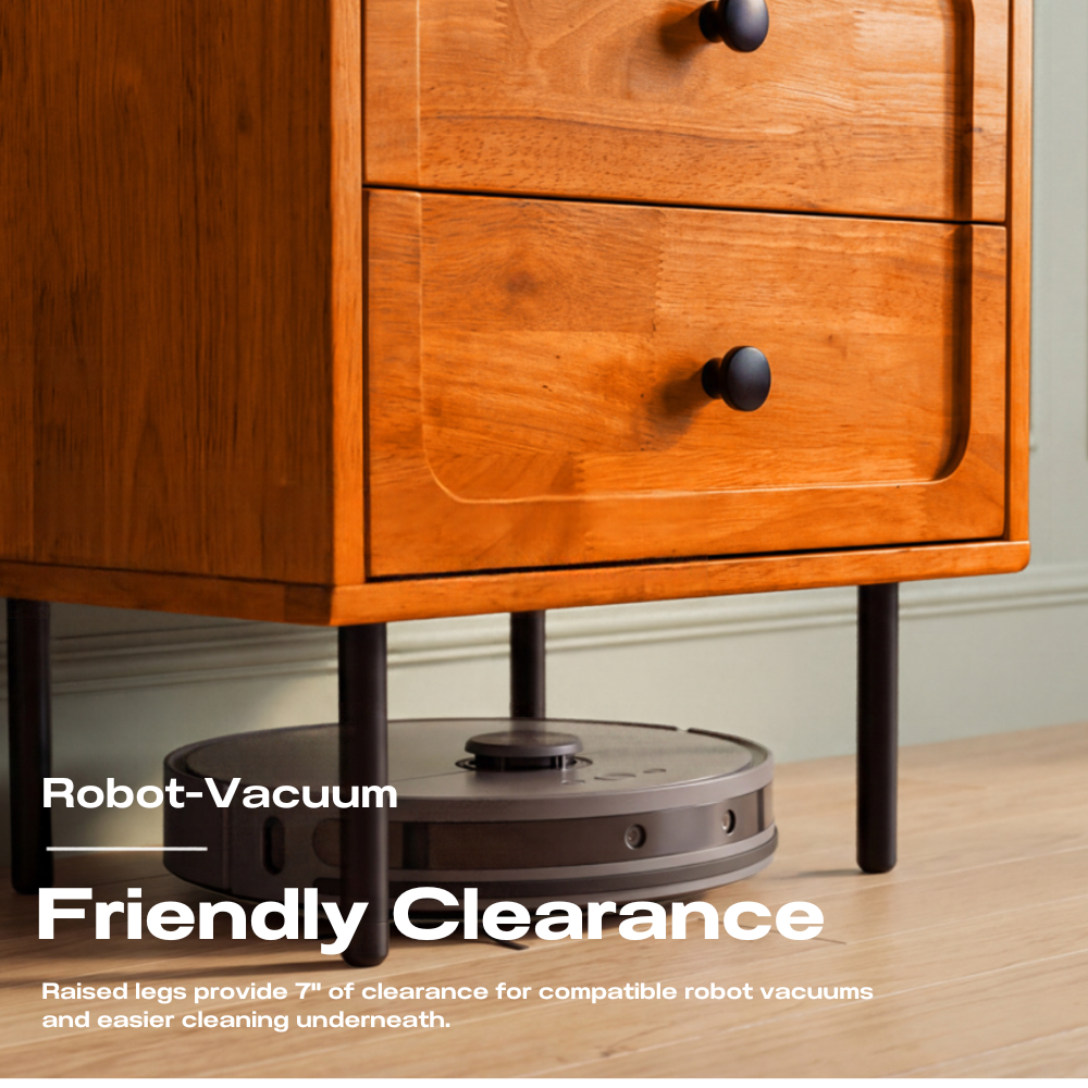 Savana Two Drawers Solid Wood Nightstand