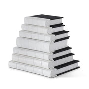 Black Cotton Journals w/White Leather Spine - 7 Sizes