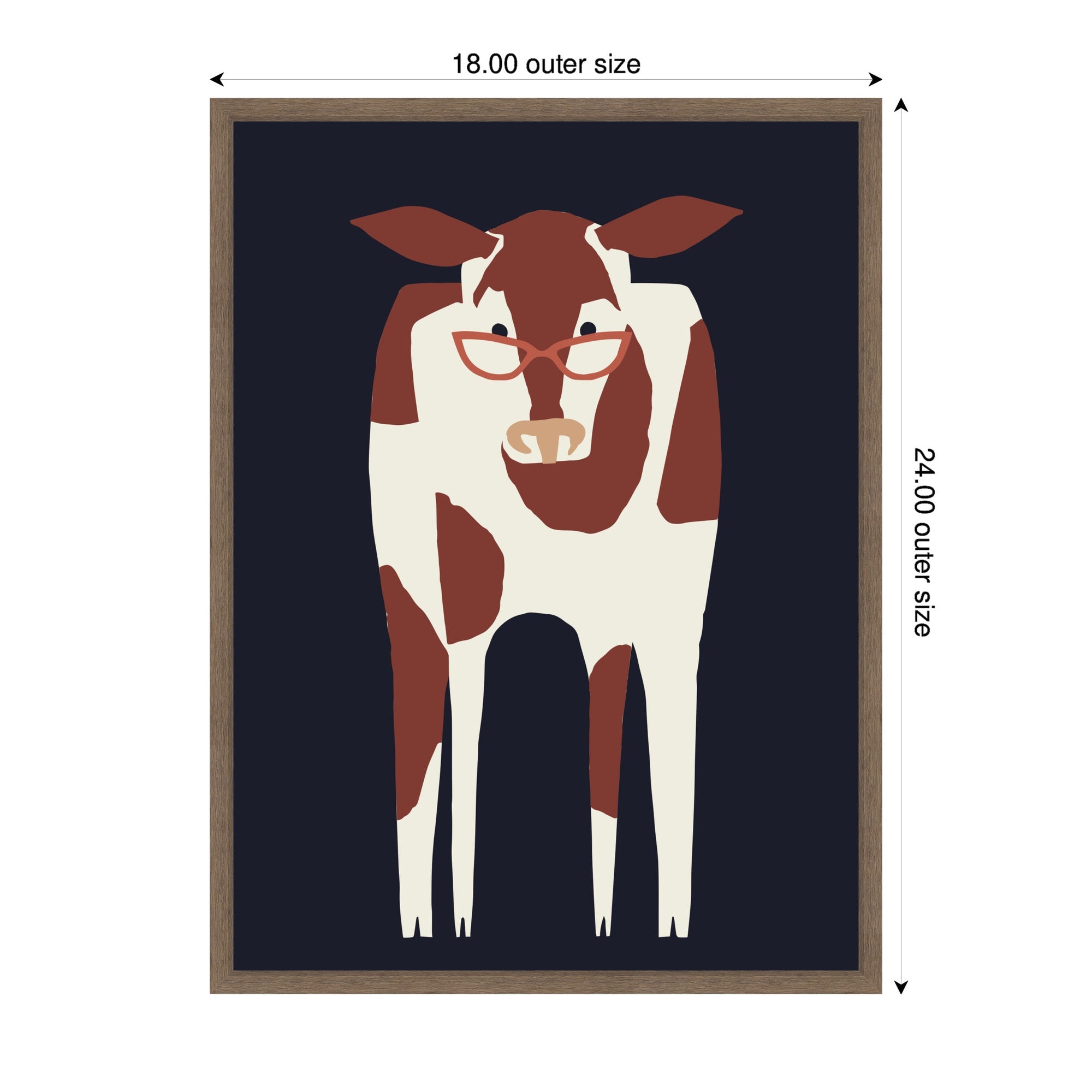 Sylvie Farm Cow Framed Canvas by Hannah Beisang