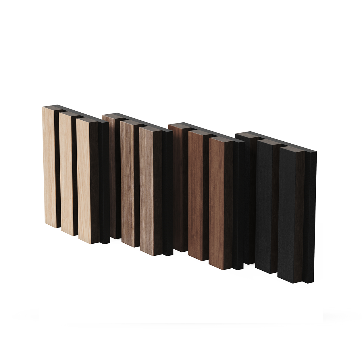 Acoustic Slat Panels: Natural Walnut / [2pcs] 94.5" x 12.6"