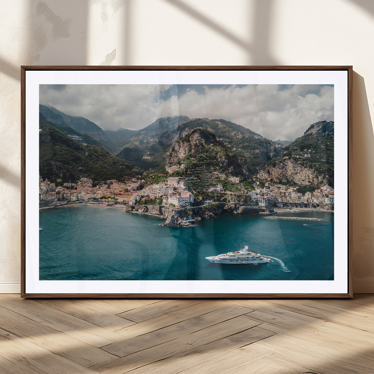 Amalfi Coast Wall Art – Framed Italian Seaside Canvas