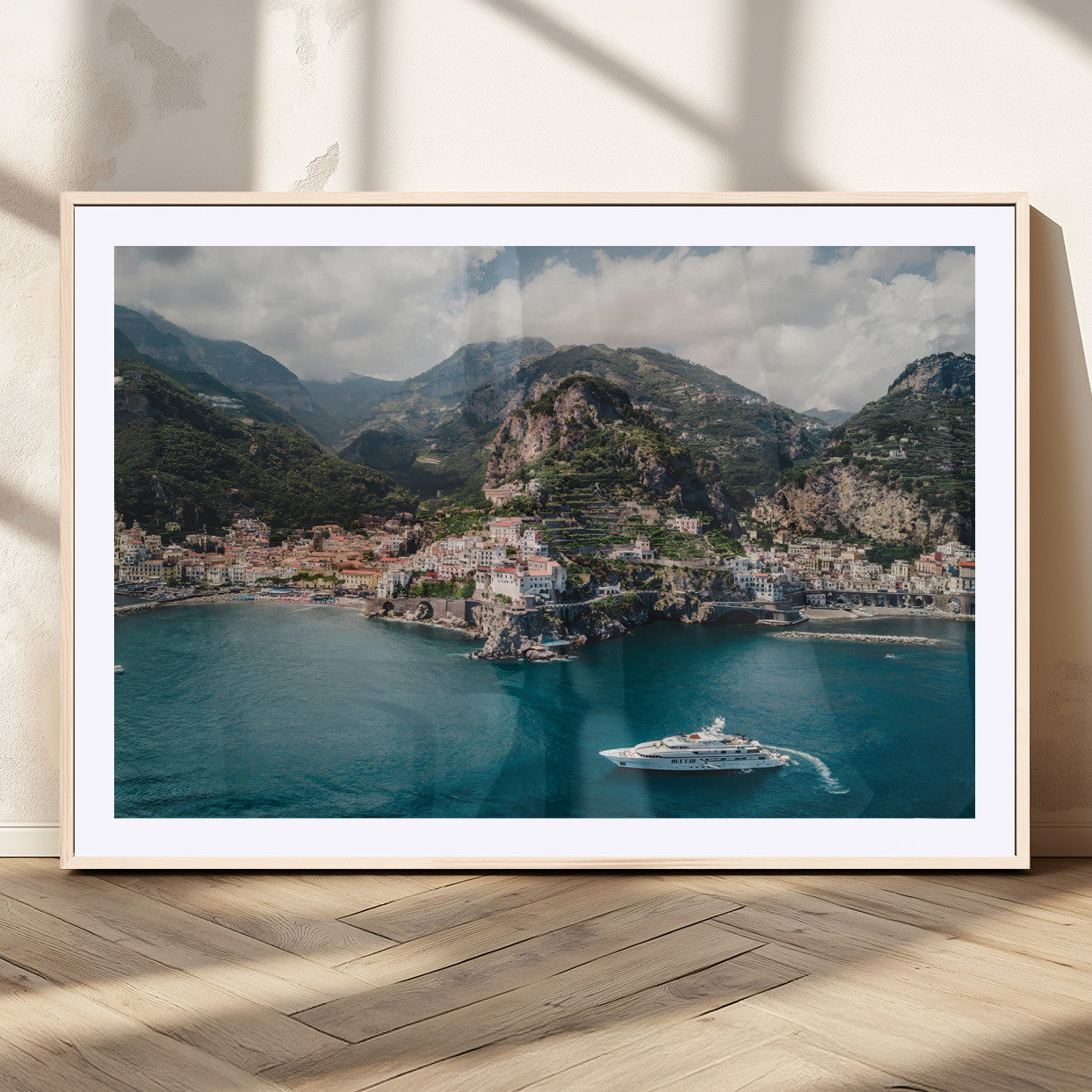 Amalfi Coast Wall Art – Framed Italian Seaside Canvas