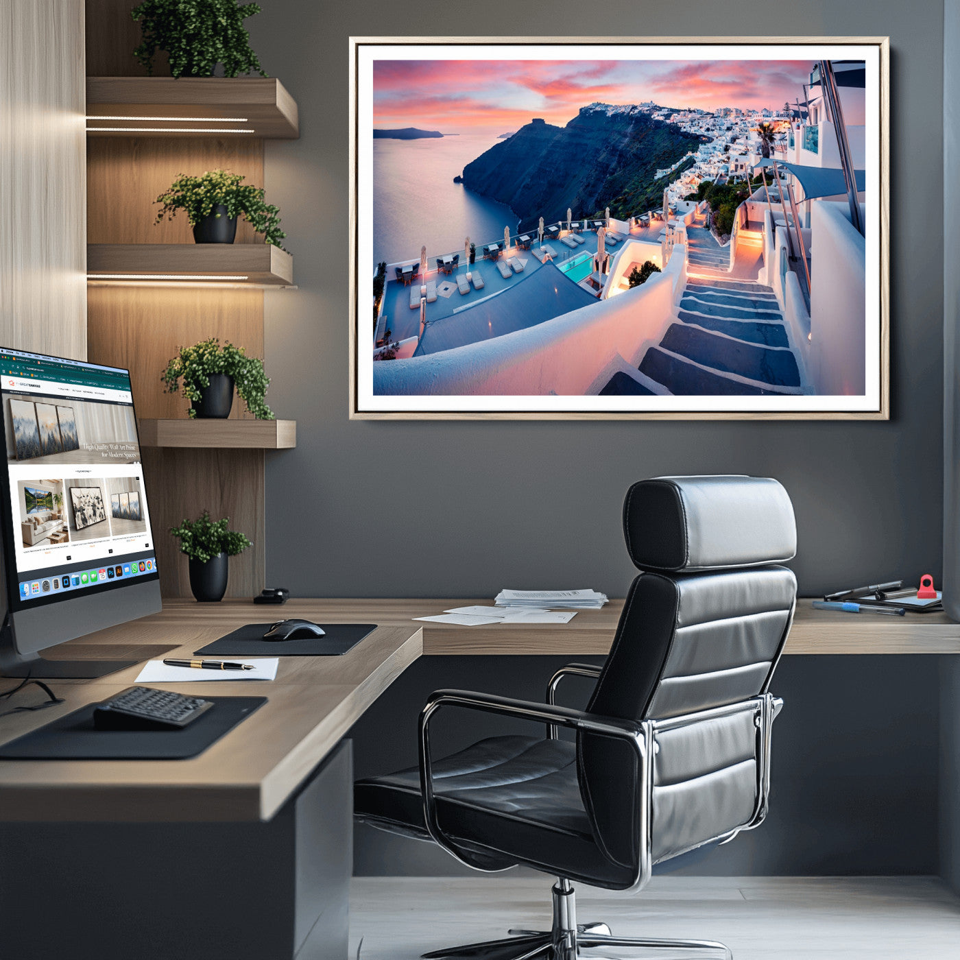 Greece Santorini Wall Art Landscape Canvas Print