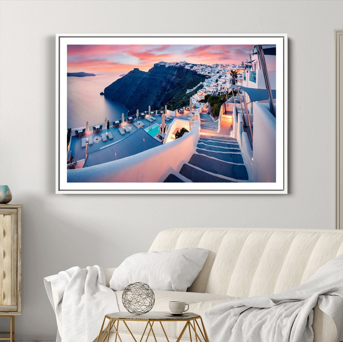 Greece Santorini Wall Art Landscape Canvas Print