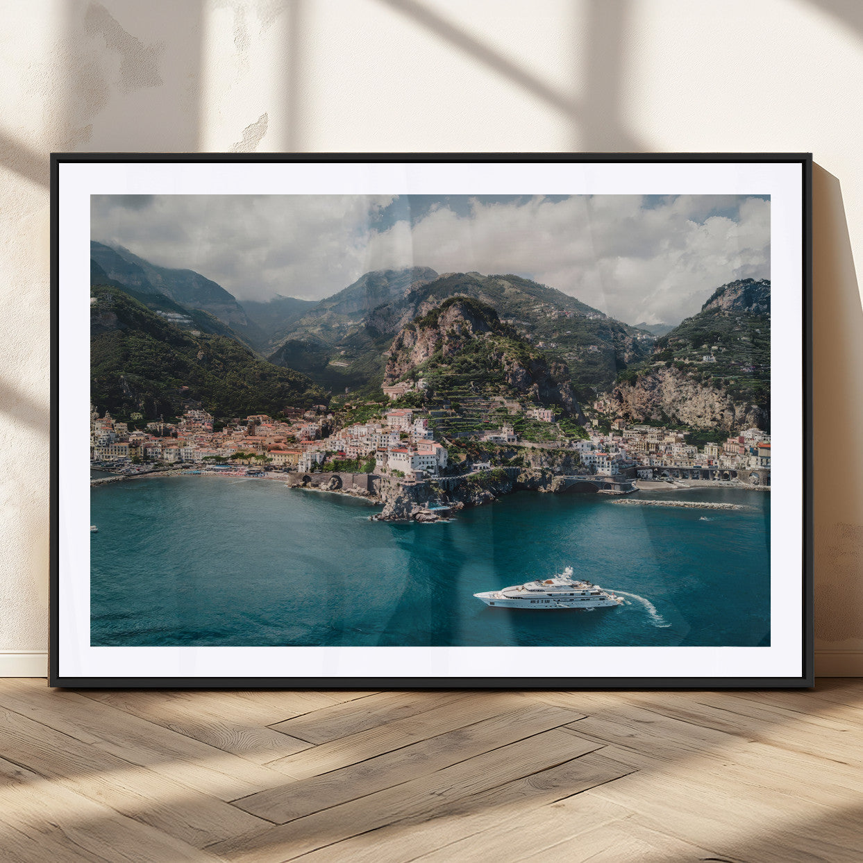 Amalfi Coast Wall Art – Framed Italian Seaside Canvas