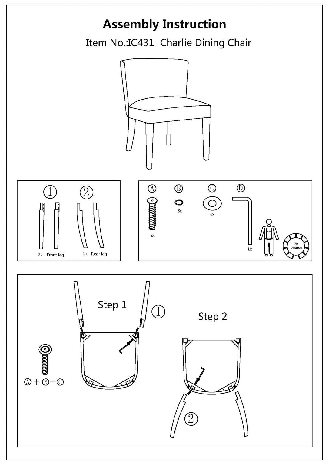 Charlie Dining Chair Natural / Camel Faux Leather with Shearling Welt - KD