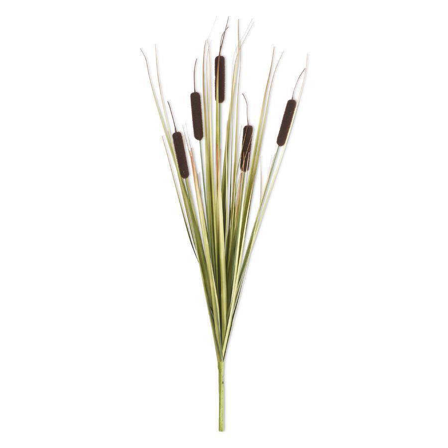 25 Inch Dark Brown 5 Head Cattail Stem