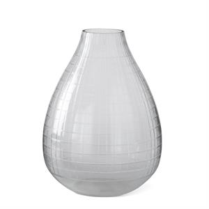 Etched Tear Drop Clear Glass Vase ~ 3 Sizes