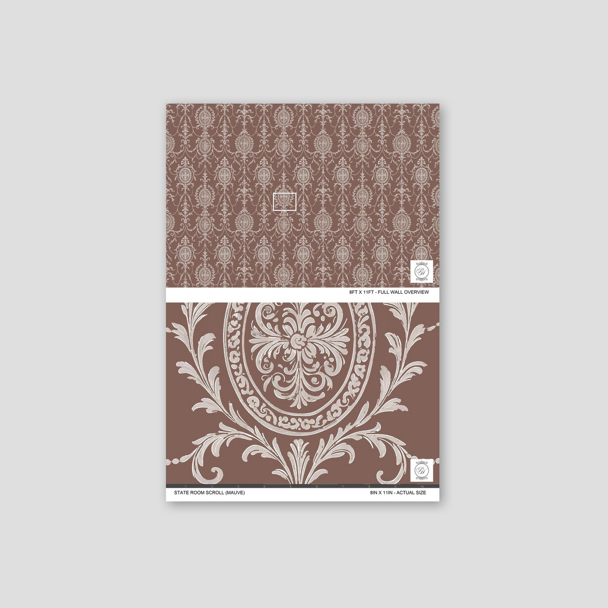 State Room Scroll (Mauve) Wallpaper