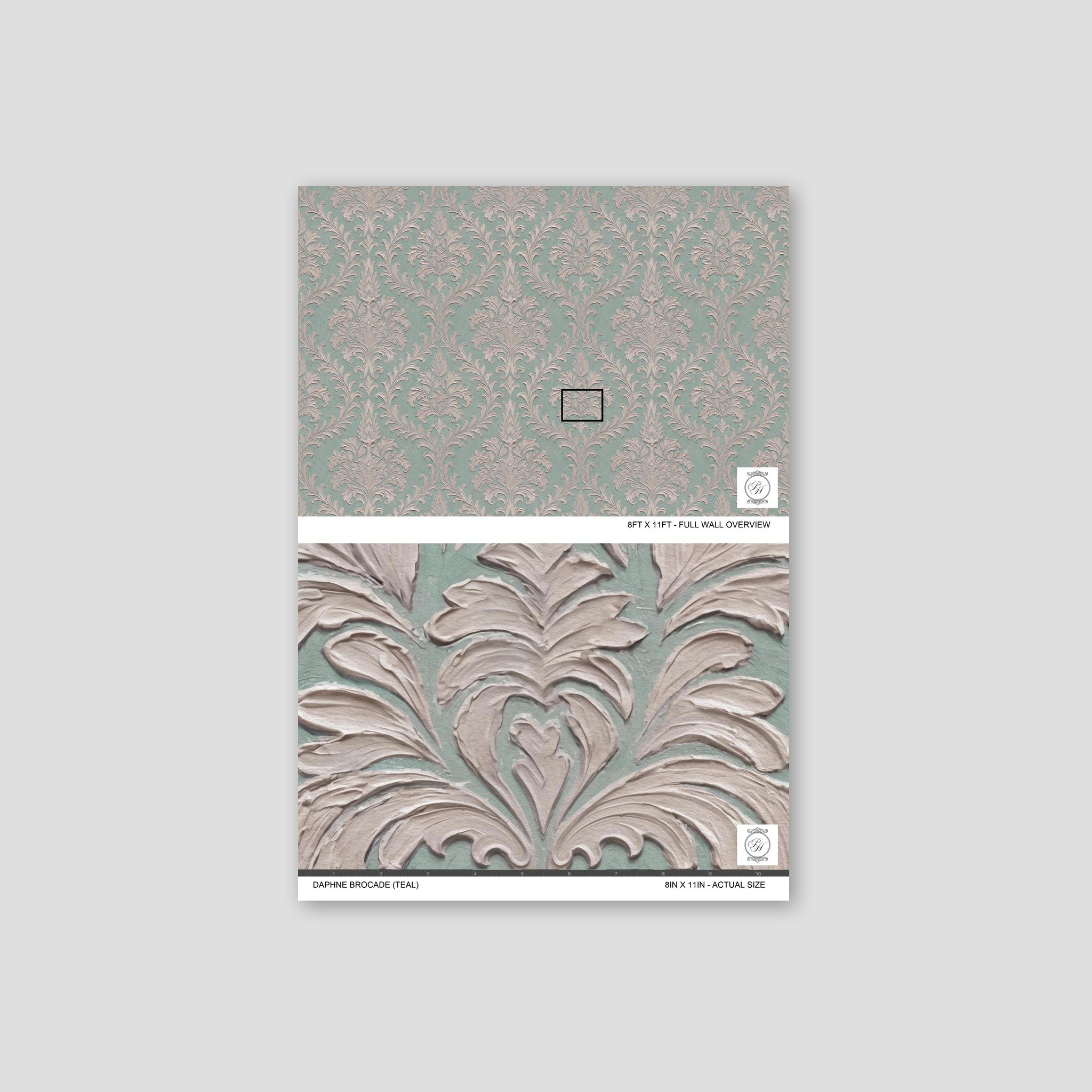 Daphne Brocade (Teal) Wallpaper