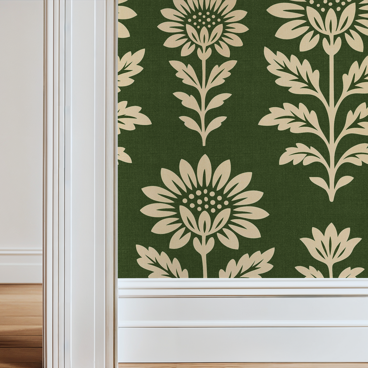 Bloom Floral (Green) Wallpaper