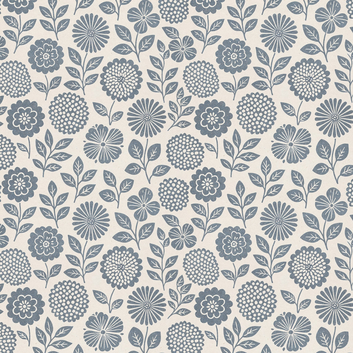 Folkflower (Blue) Wallpaper