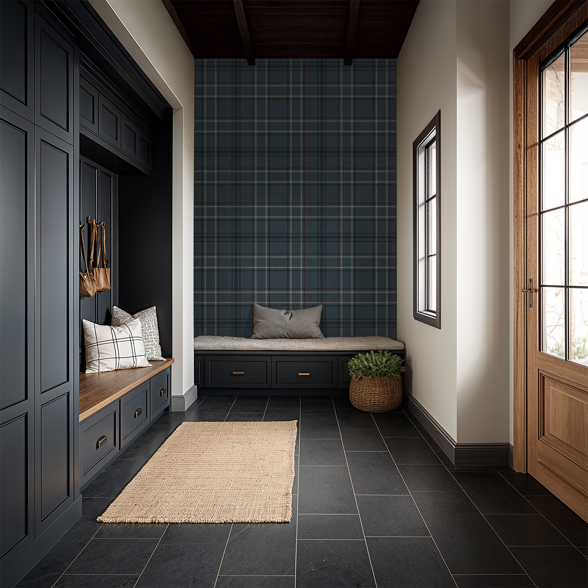 French Plaid Wallpaper