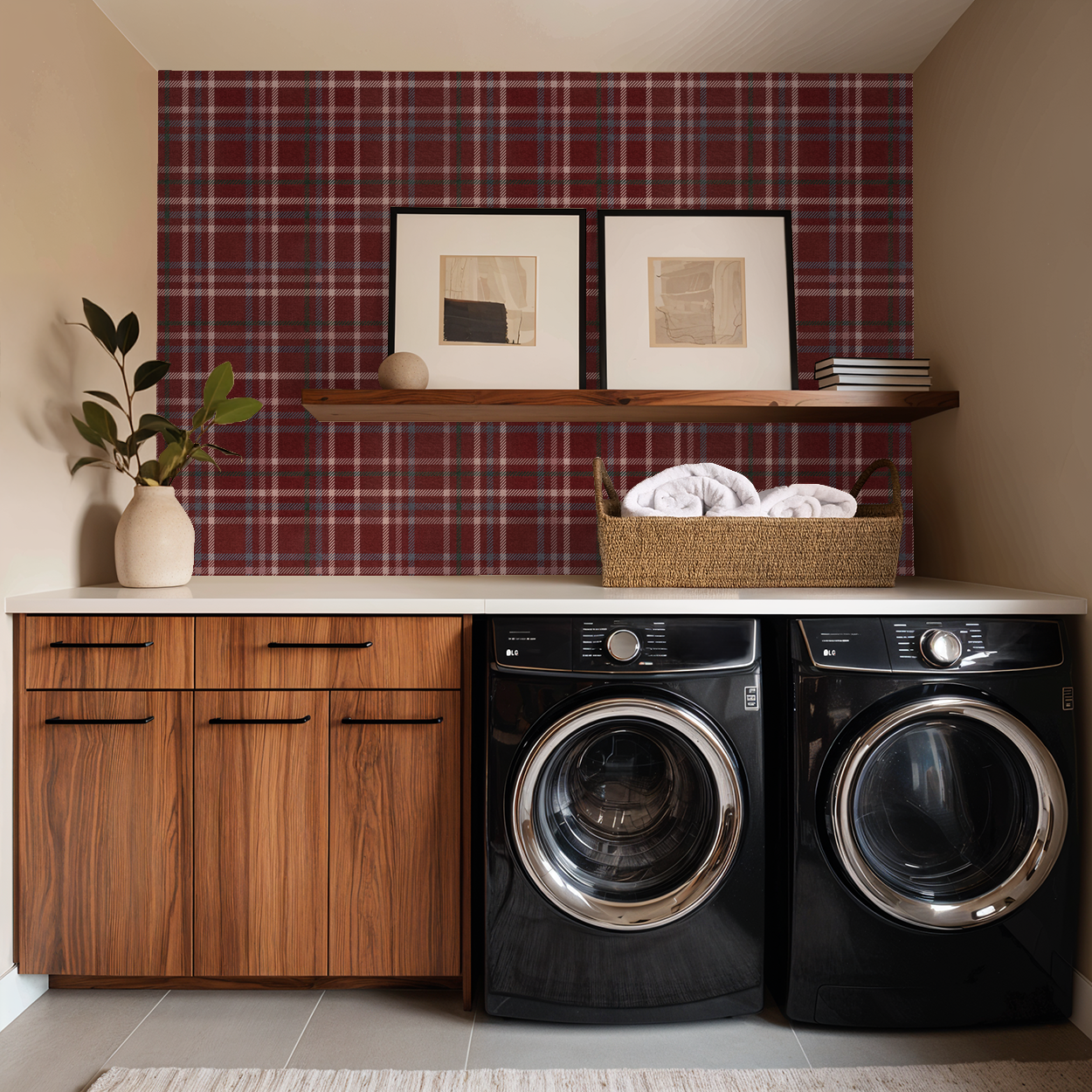 Bordeaux Plaid Wallpaper