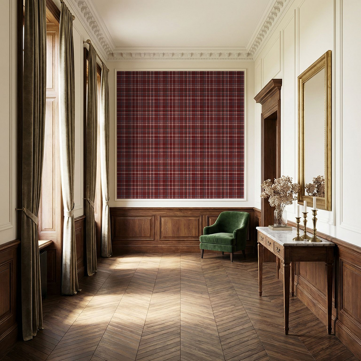 Bordeaux Plaid Wallpaper