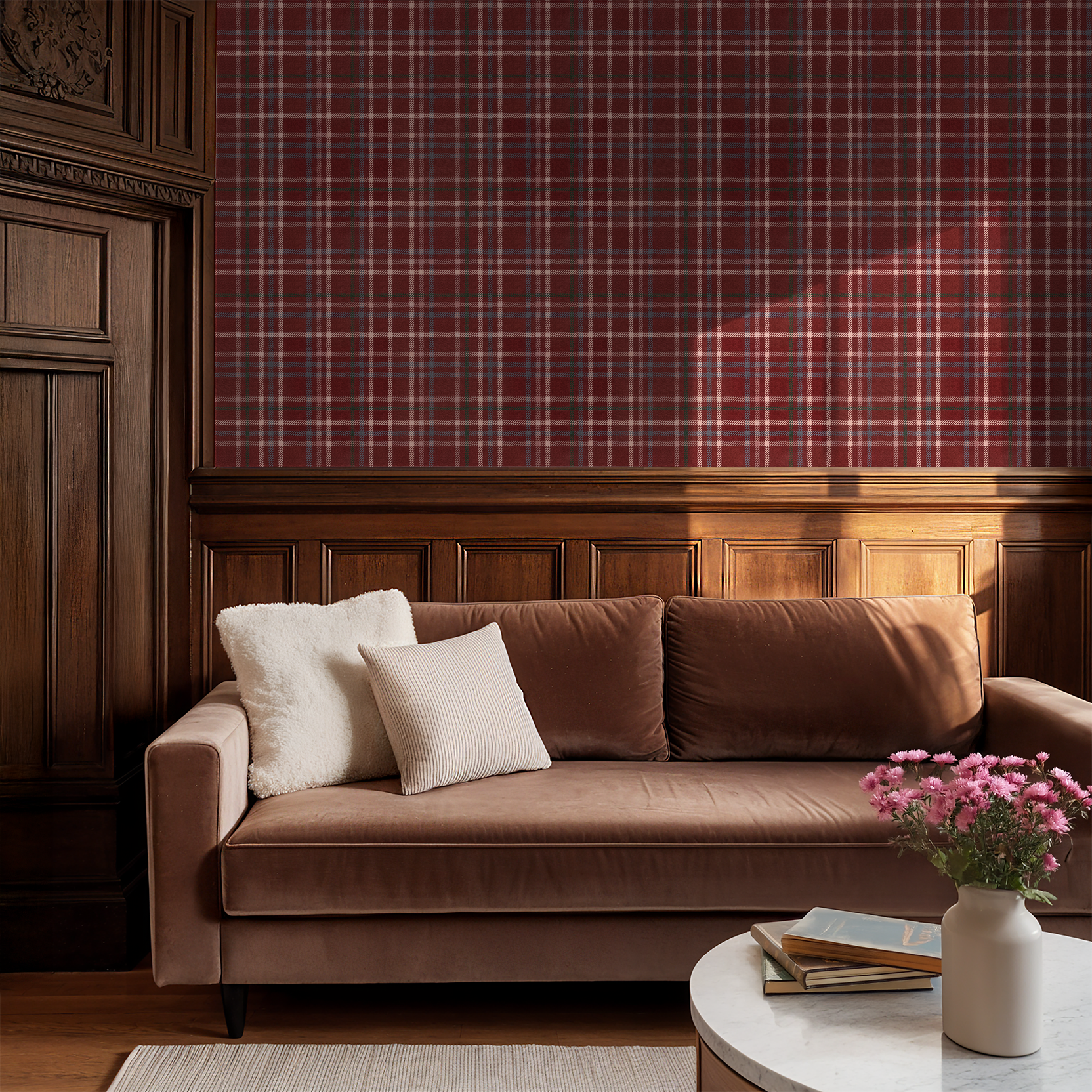 Bordeaux Plaid Wallpaper