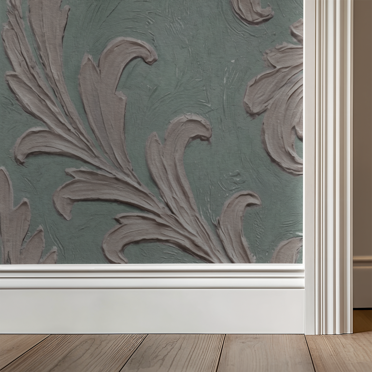 Daphne Brocade (Teal) Wallpaper