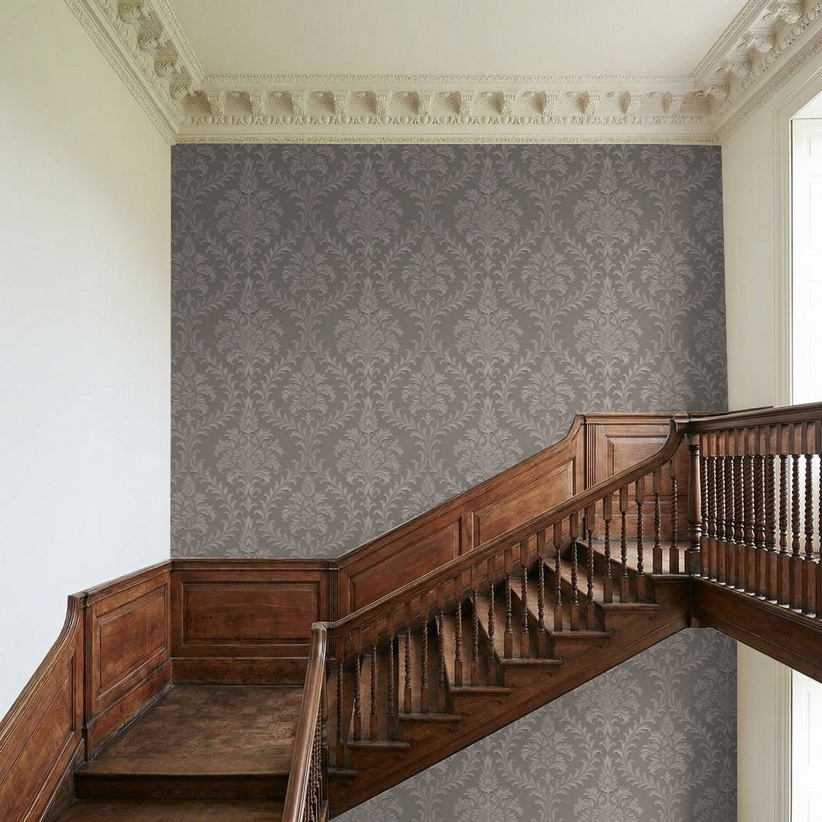 Daphne Brocade (Taupe) Wallpaper