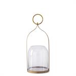 Round Antiqued Gold Metal Lanterns w/Open Dome Glass Containers ~ 3 Sizes