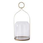 Round Antiqued Gold Metal Lanterns w/Open Dome Glass Containers ~ 3 Sizes