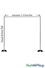Pipe & Drape Backdrop Hardware Kit - Professional Grade - 8' Tall x Adjustable 4'-10' Wide