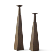 Wood Pyramid Candleholders - 2 Sizes