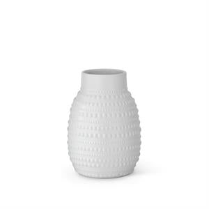 Dot Embossed White Ceramic Vase