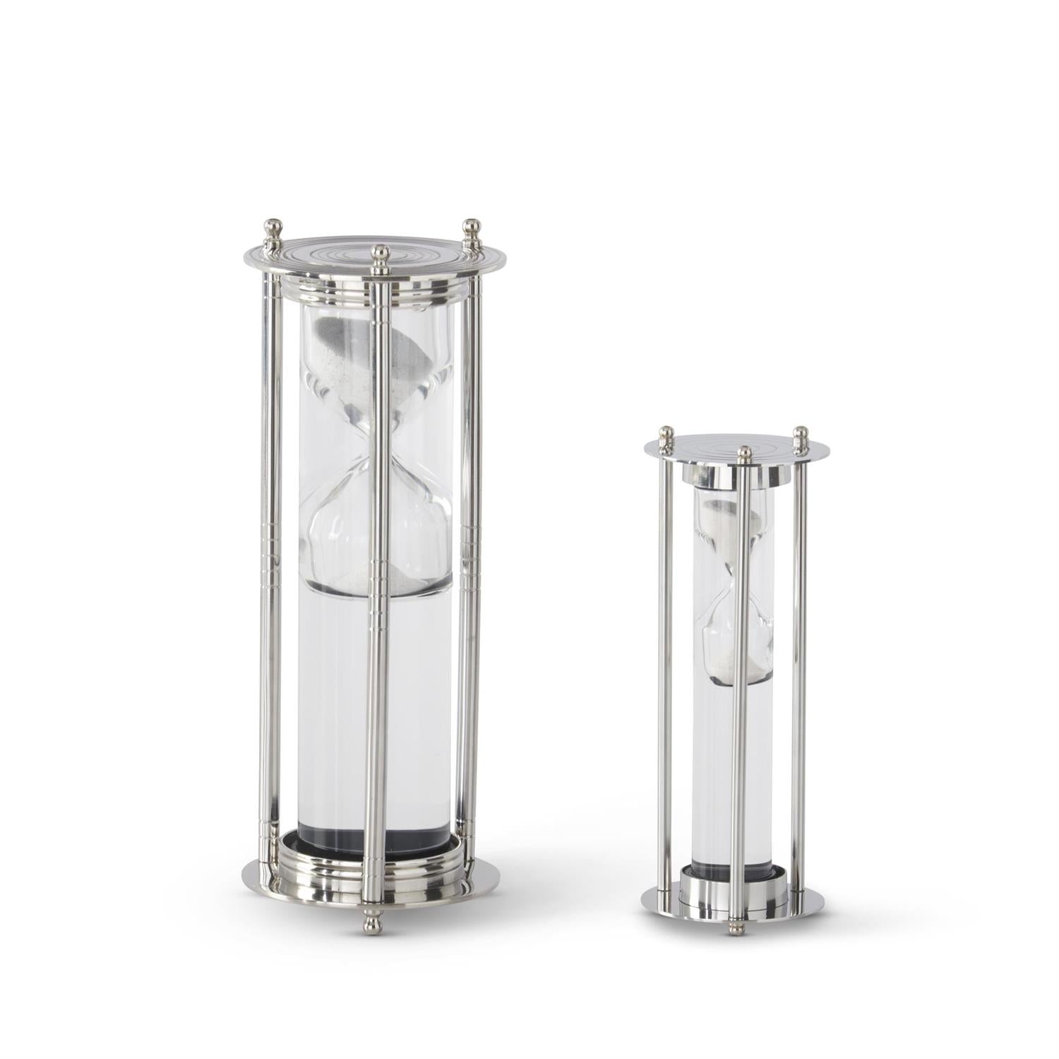 Metal & Clear Glass Liquid & Sand Hourglass