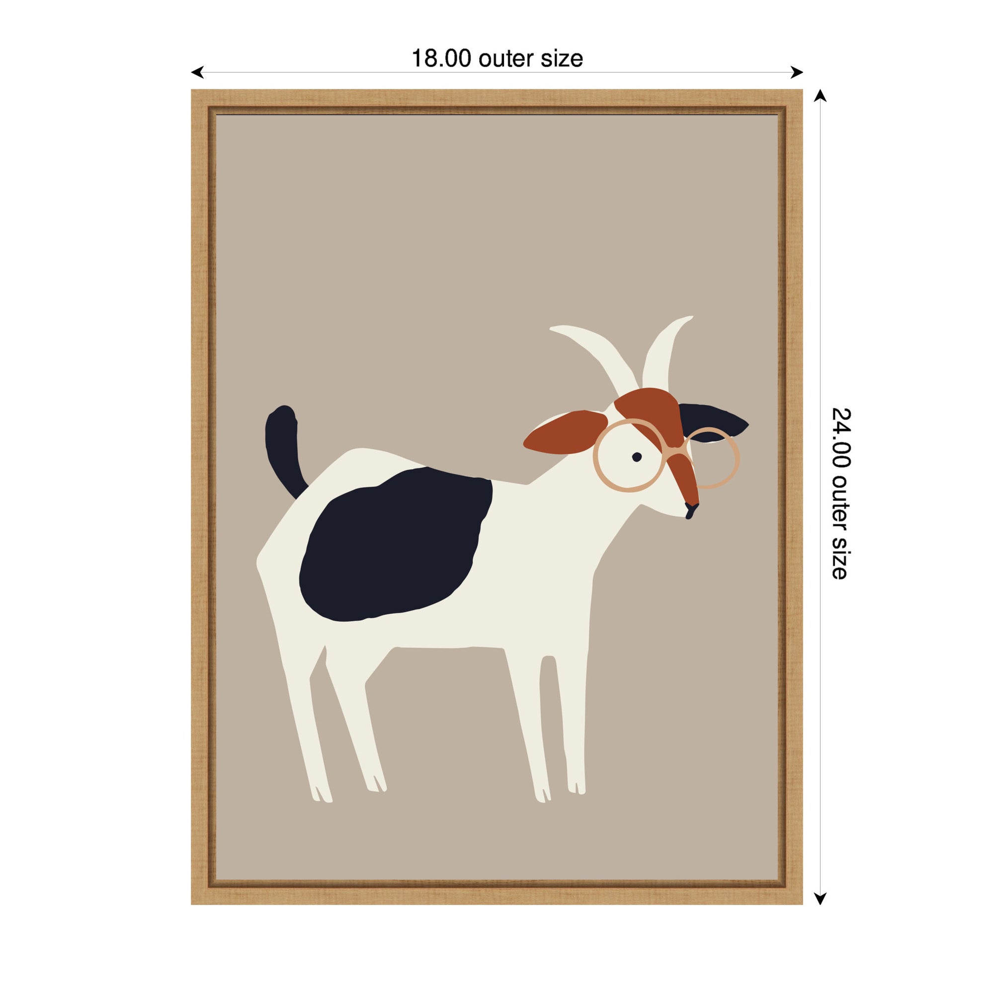Sylvie Farm Goat Framed Canvas by Hannah Beisang