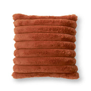 24 Inch Rust Orange Vegan Fur Pillow