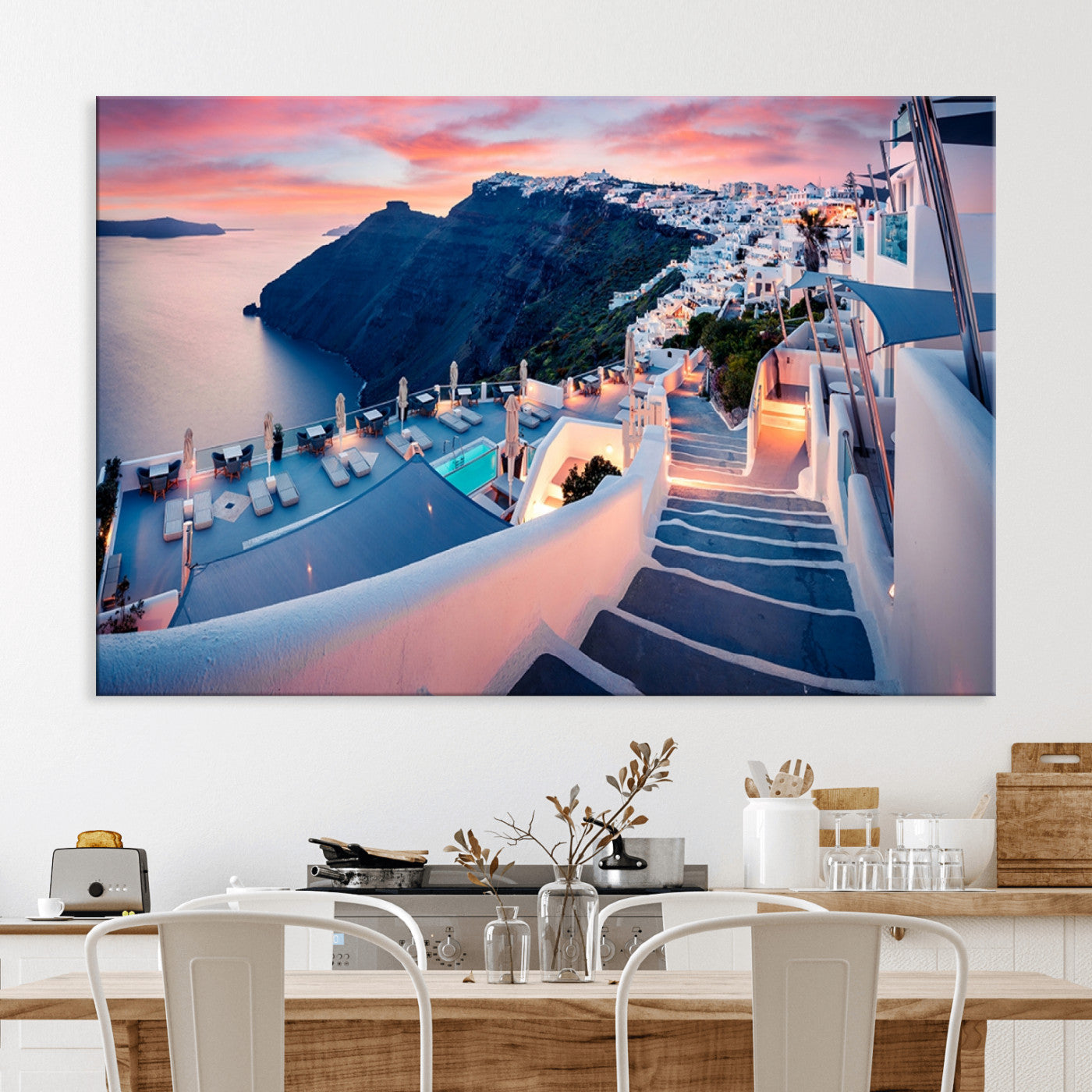 Greece Santorini Wall Art Landscape Canvas Print