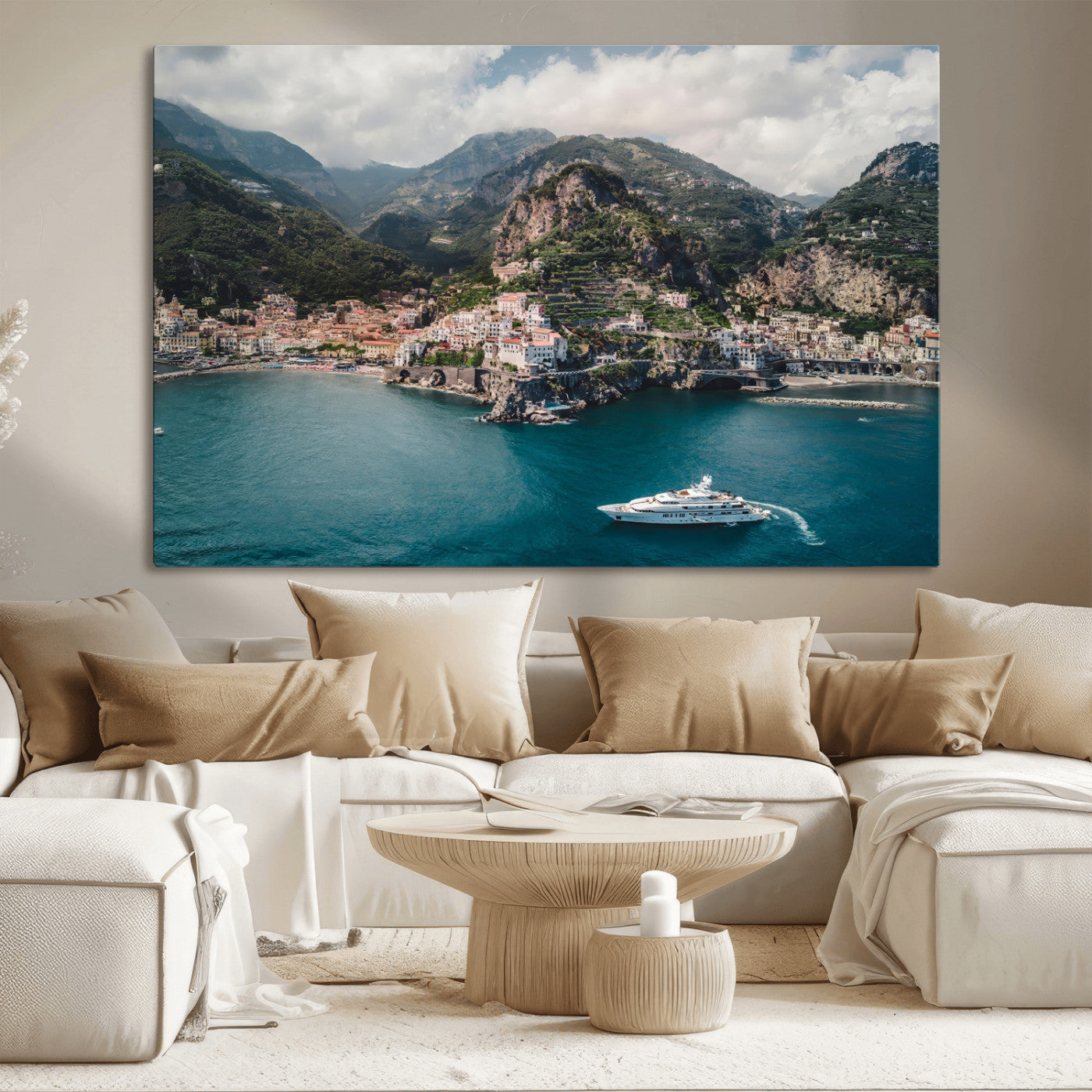 Amalfi Coast Wall Art – Framed Italian Seaside Canvas