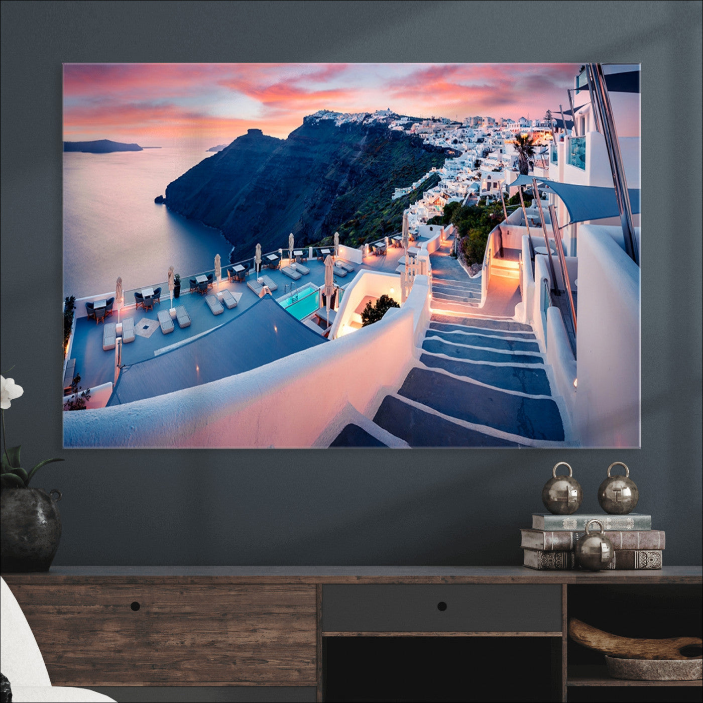 Greece Santorini Wall Art Landscape Canvas Print