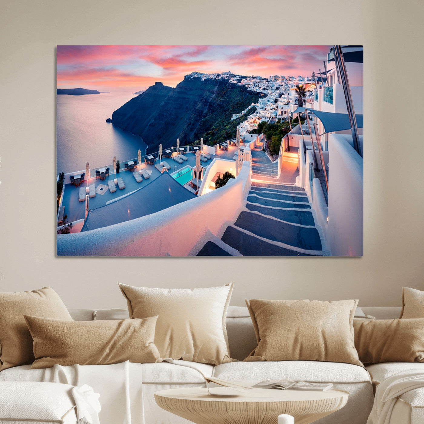 Greece Santorini Wall Art Landscape Canvas Print